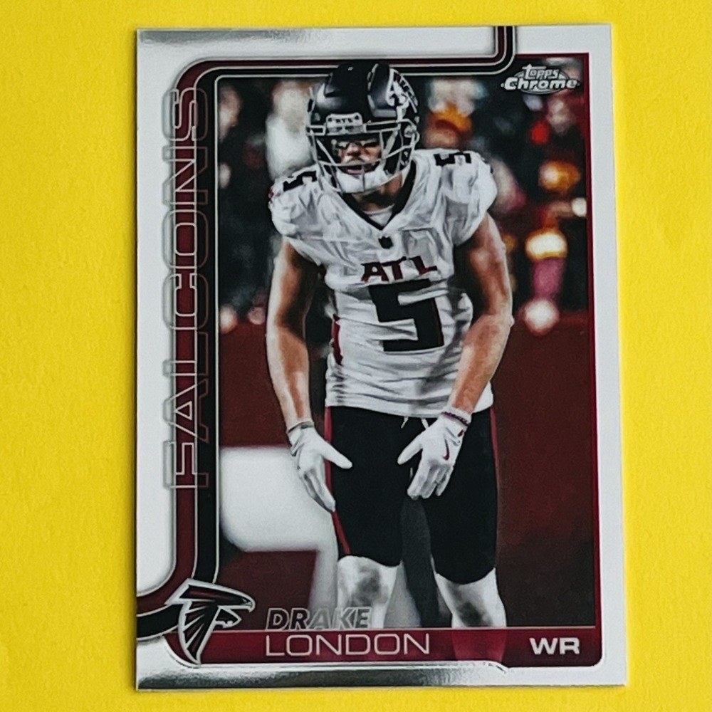 2025 Topps Chrome NFL Football Drake London #12 Base Atlanta Falcons